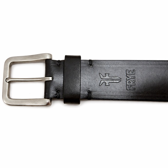 Frye Leather Belt Size 40 Black Classic Western Biker Motorcycle Rugged Heritage - Picture 2 of 10